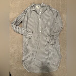 H&M Casual Striped Button-Down Long Shirt for Women